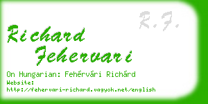 richard fehervari business card
