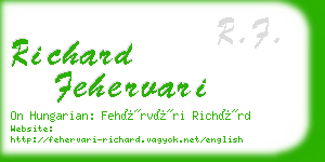 richard fehervari business card